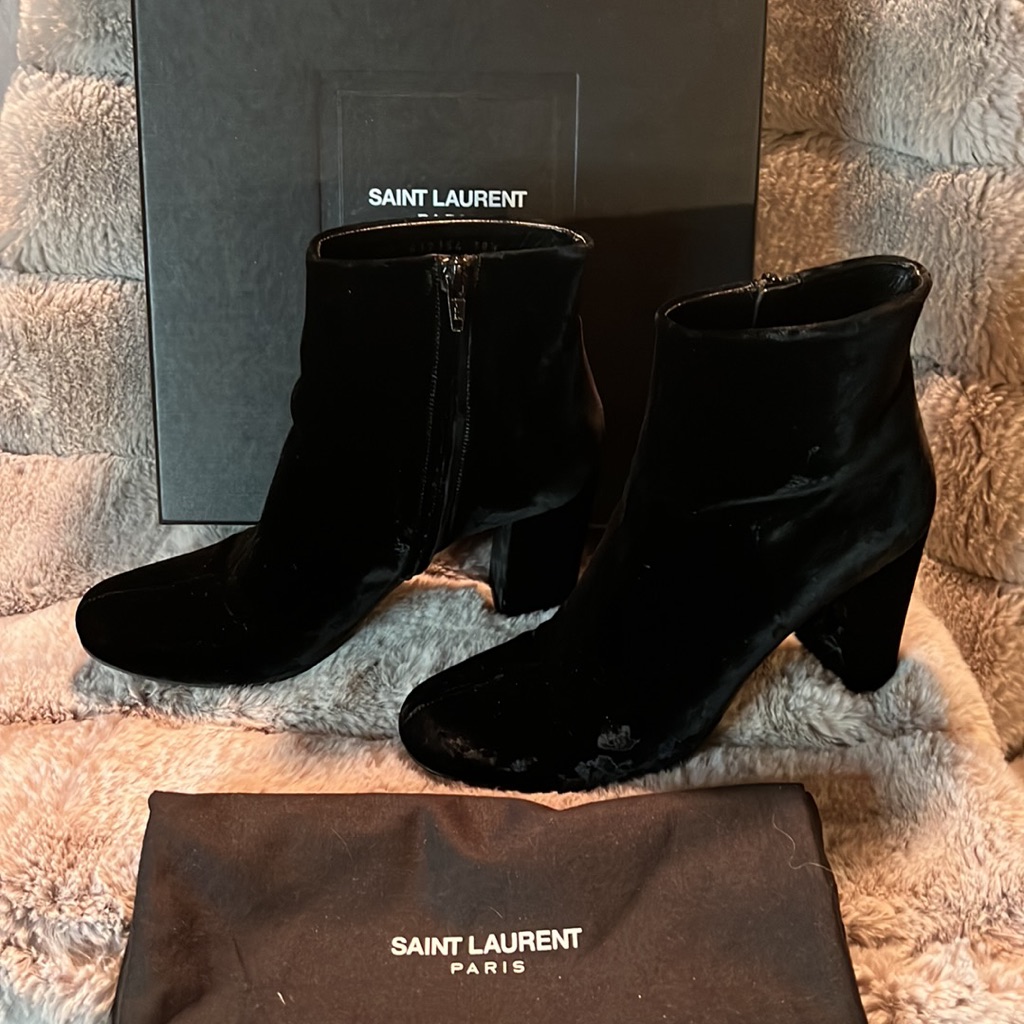Saint Laurent Gorgeous Black Boots, 8 1/2 B